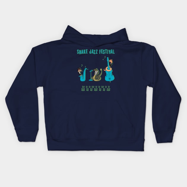 Snake Jazz Festival Kids Hoodie by kayability